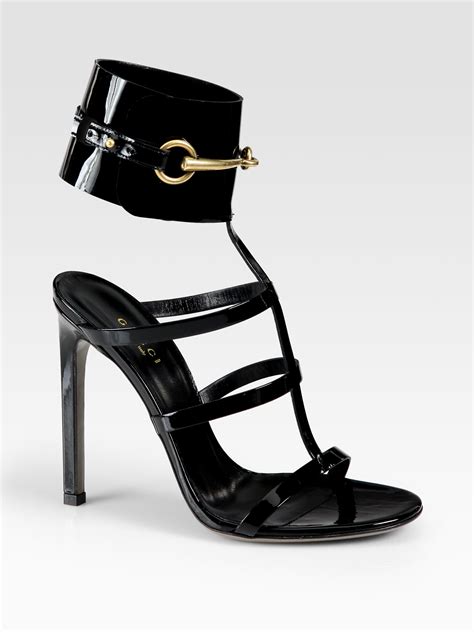 ankle strap gucci heels|Gucci double g leather sandals.